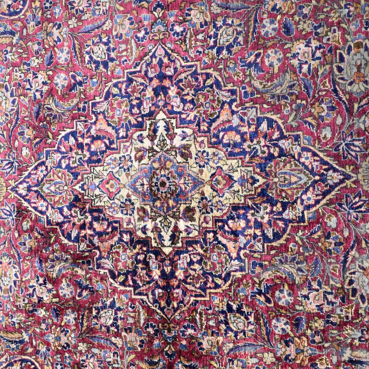 Antique Persian Kashan Silk Rug