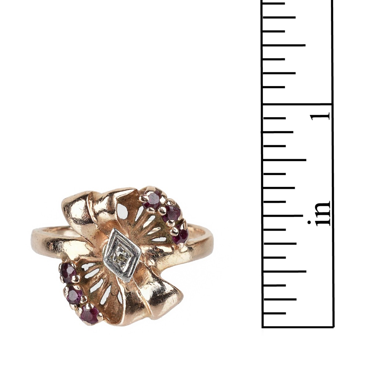 Ruby, Diamond and 14K Ring