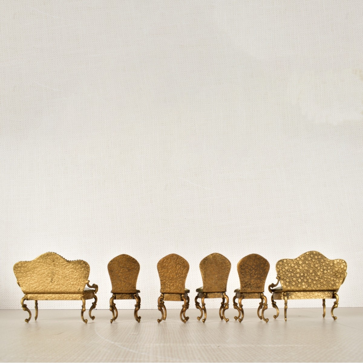 Austrian Miniature Painted Enamel Furniture