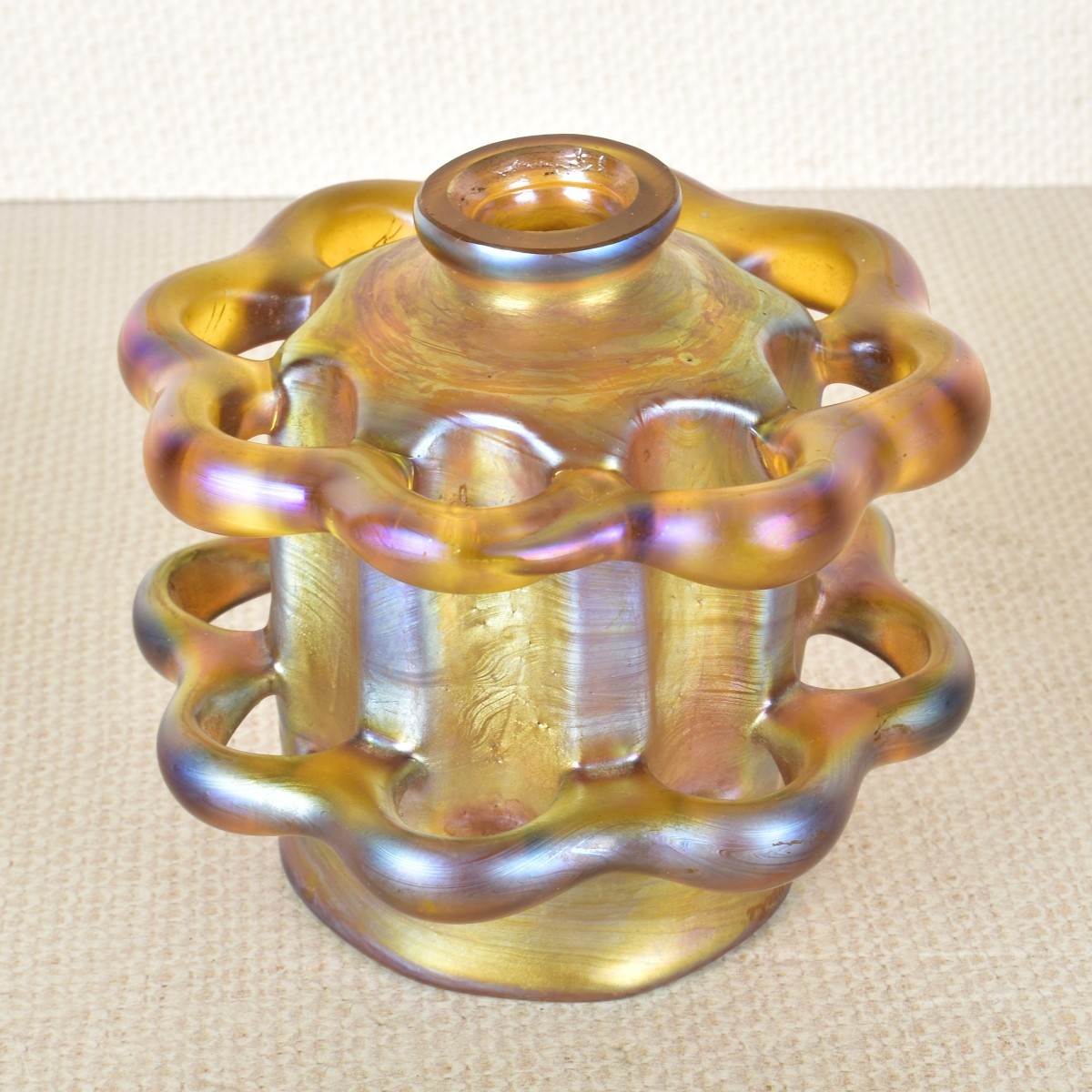 Rare L. C. Tiffany Favrile Glass Flower Frog