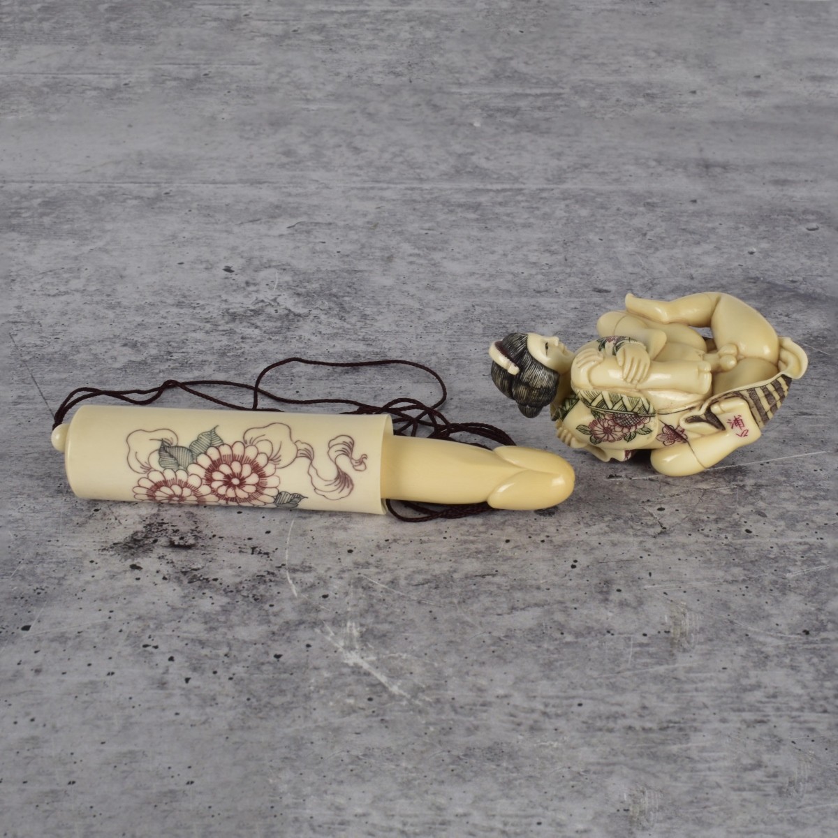 Japanese Polychromed Erotic Figures