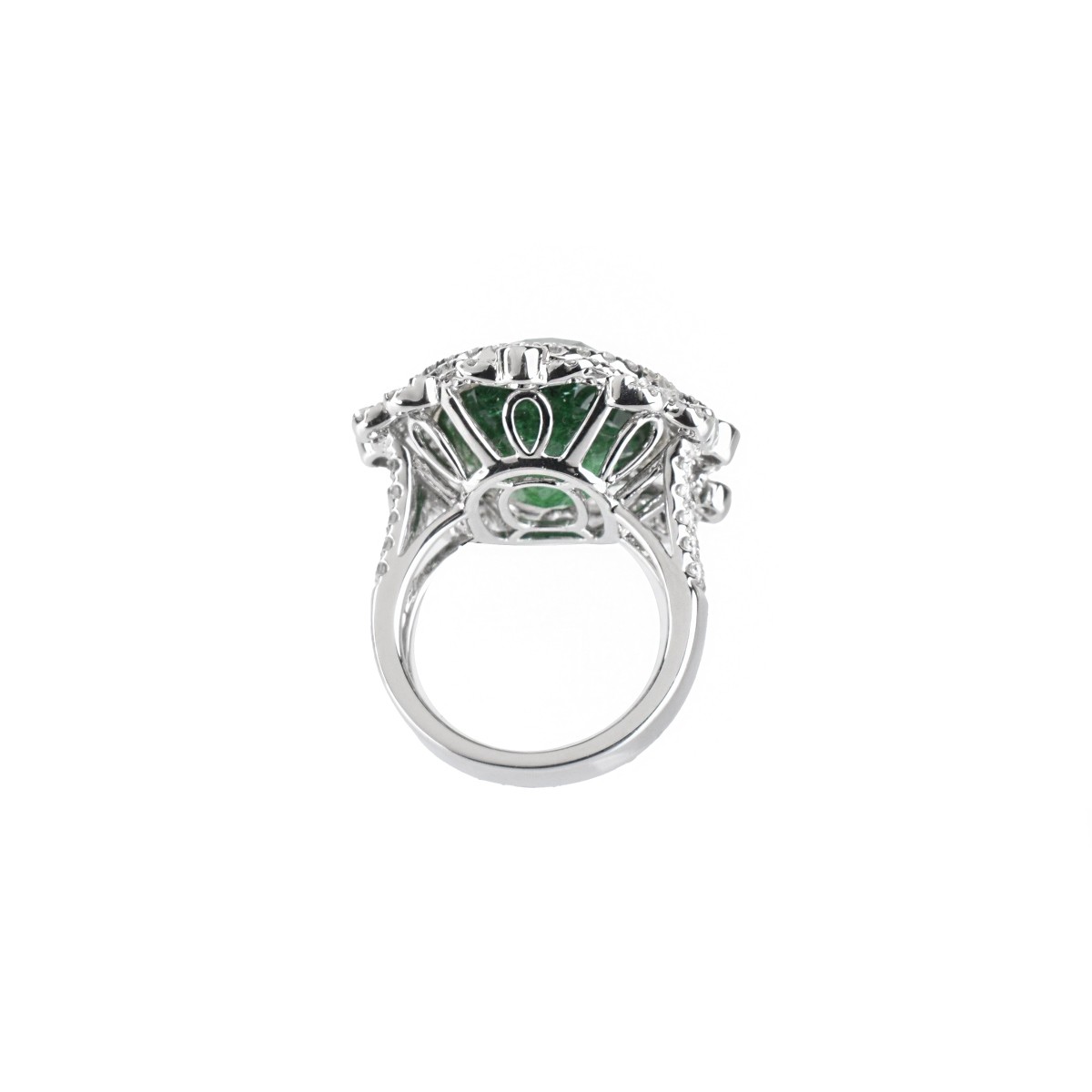 Emerald, Diamond and 18K Ring