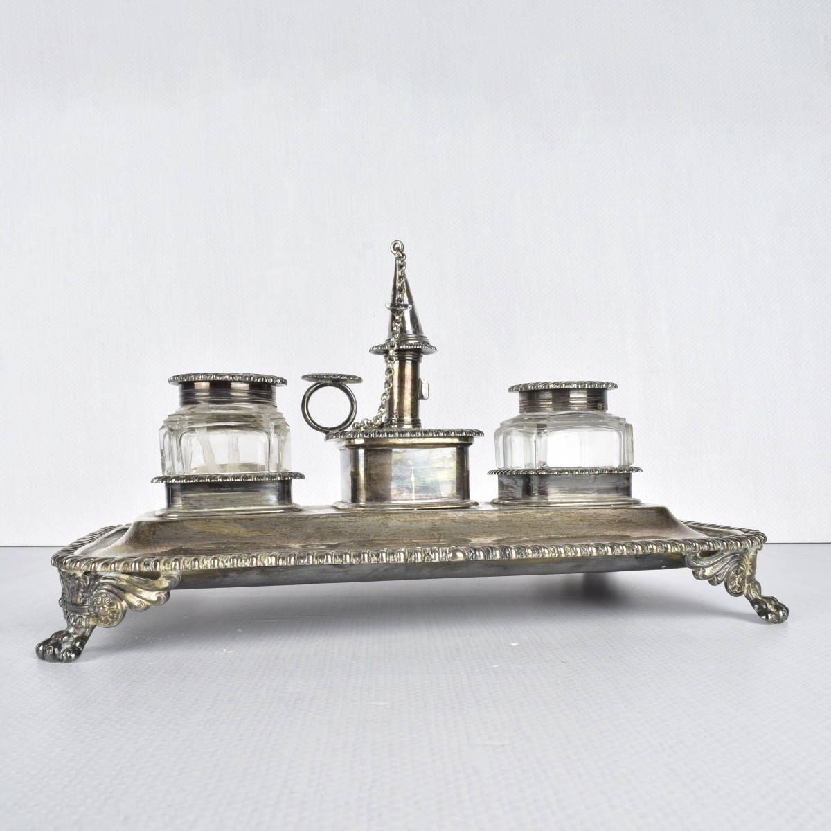 English Regency Sterling Silver Ink Well