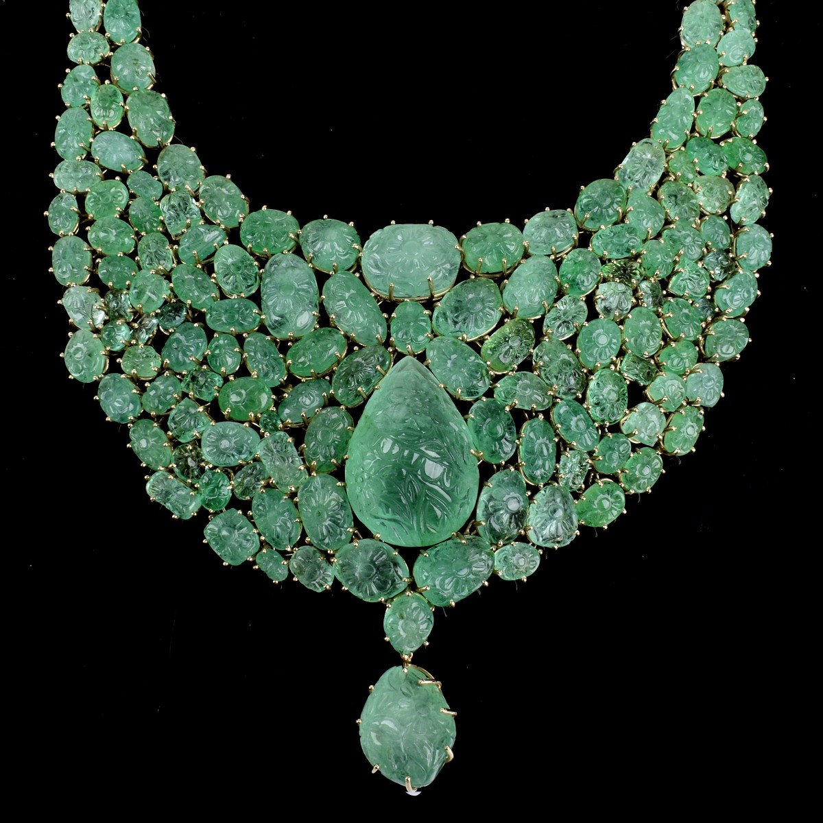 625.0ct Emerald and 18K Necklace