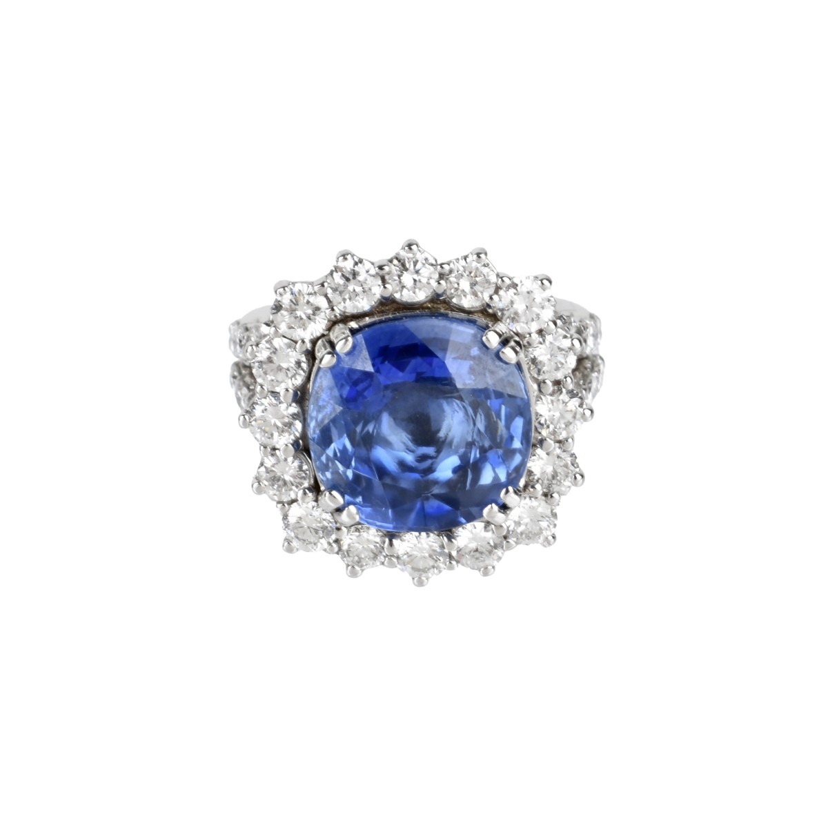 GIA Sapphire, Diamond and 18K Ring