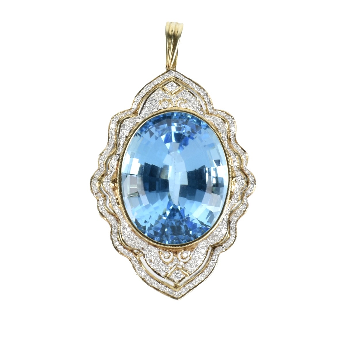 Topaz, Diamond and 14K Pendant