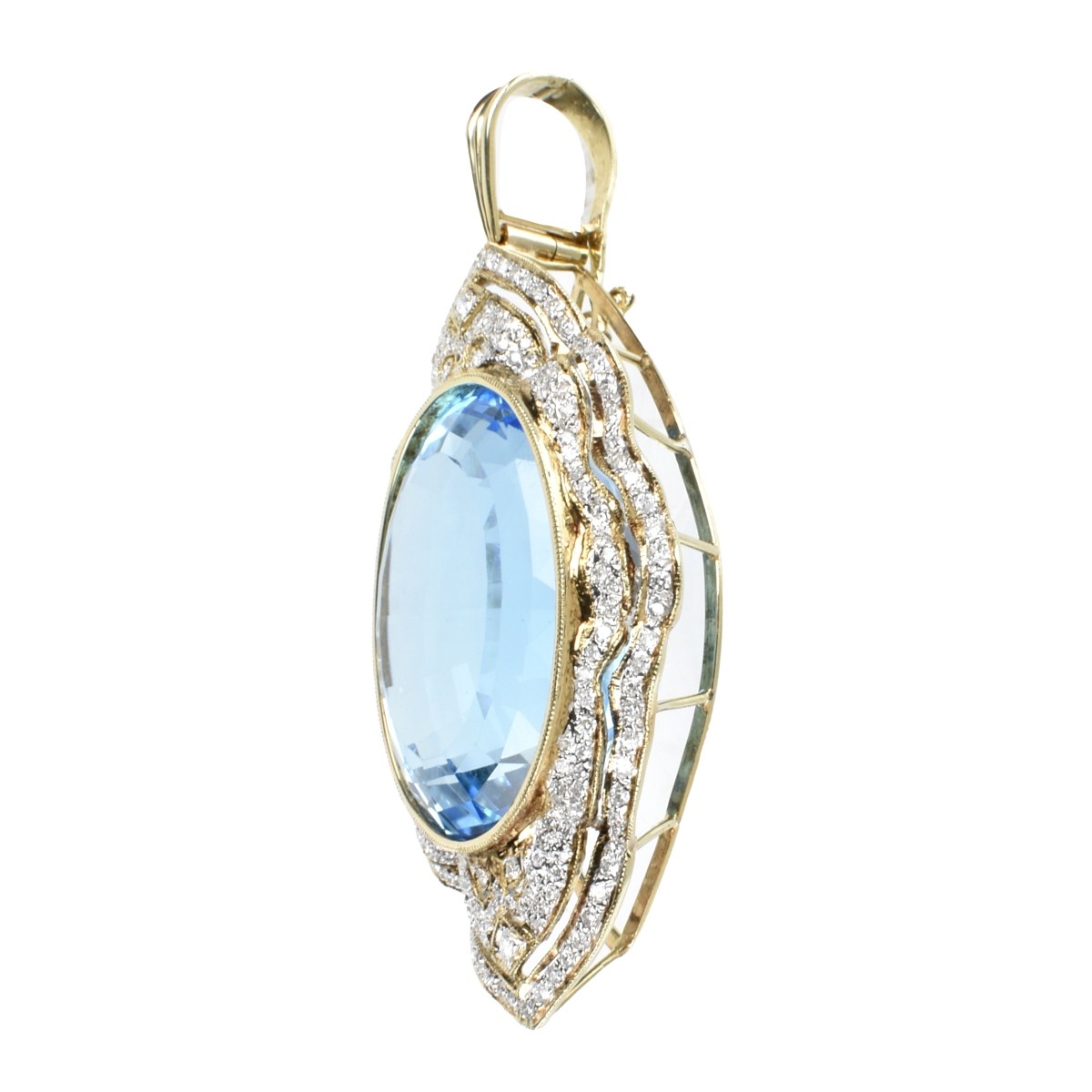 Topaz, Diamond and 14K Pendant