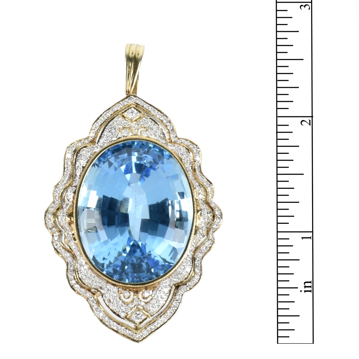 Topaz, Diamond and 14K Pendant