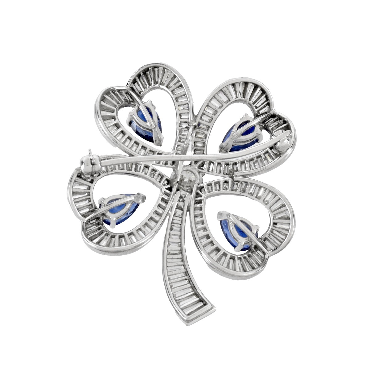 Diamond, Sapphire and Platinum Brooch