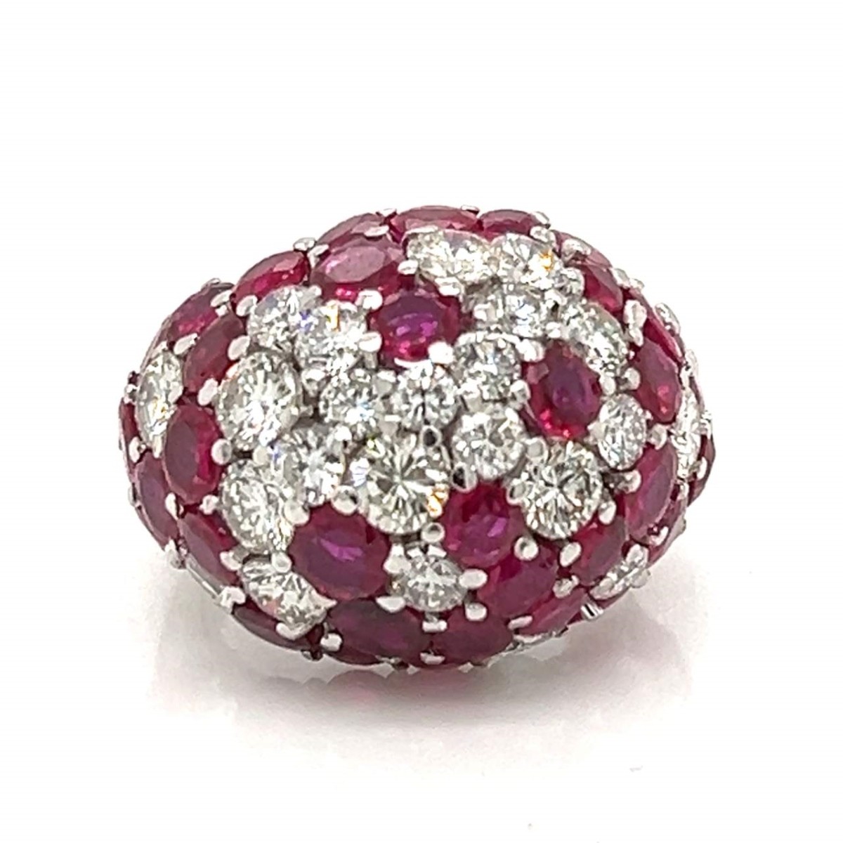 Ruby, Diamond and Platinum Ring