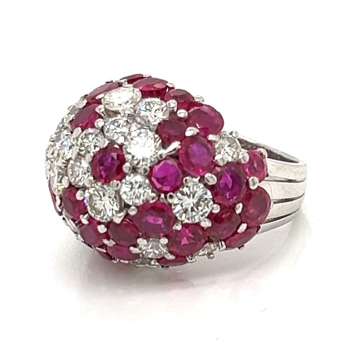 Ruby, Diamond and Platinum Ring