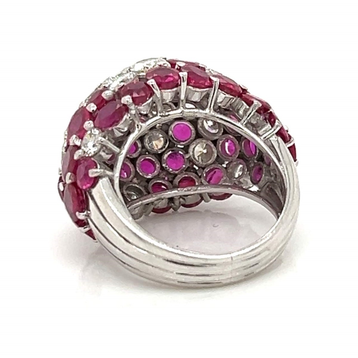 Ruby, Diamond and Platinum Ring