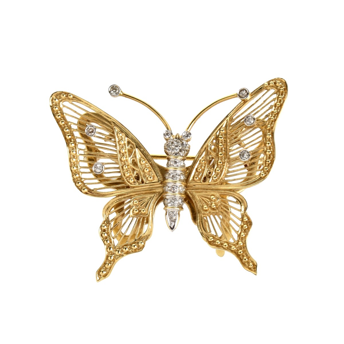 Diamond and 18K Brooch