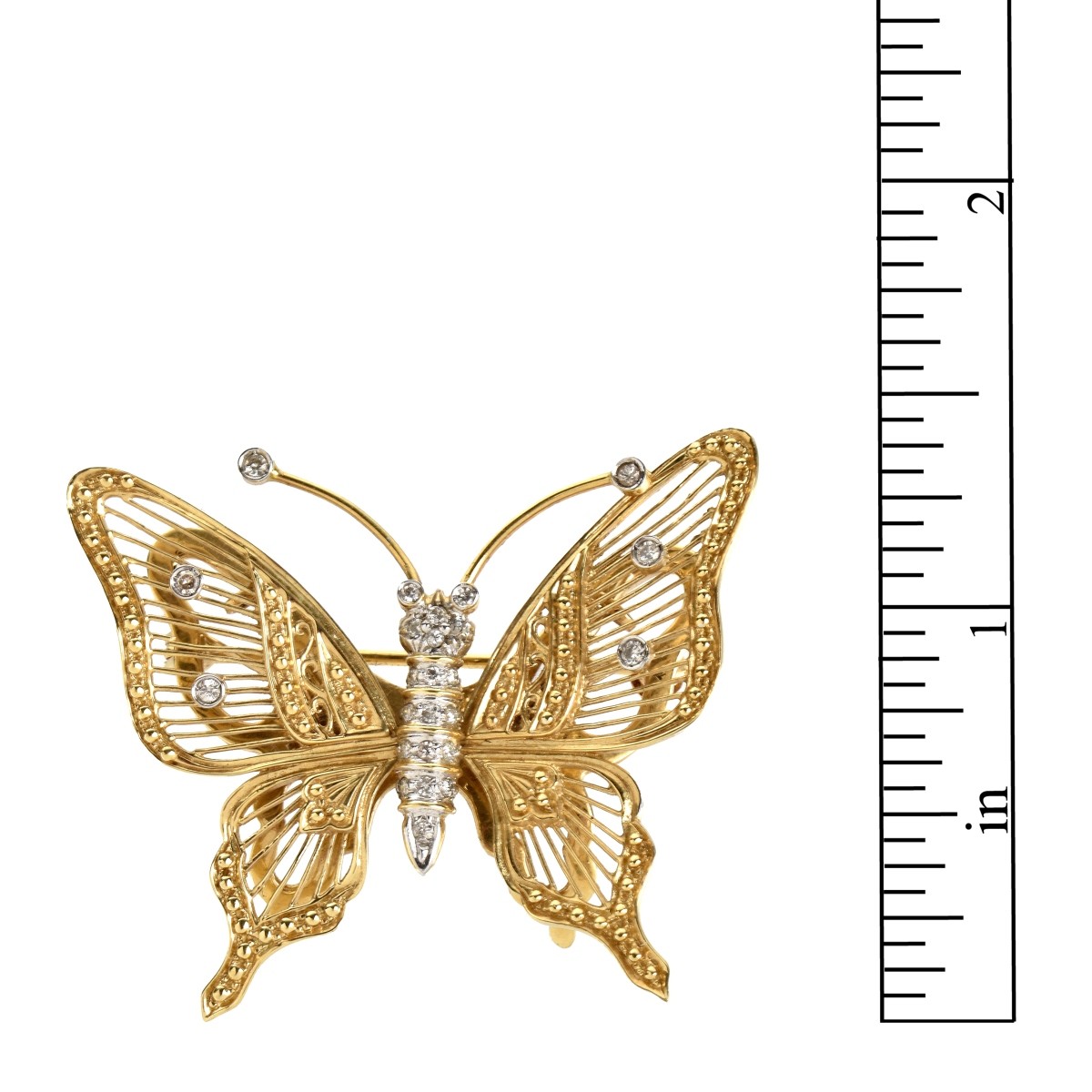 Diamond and 18K Brooch
