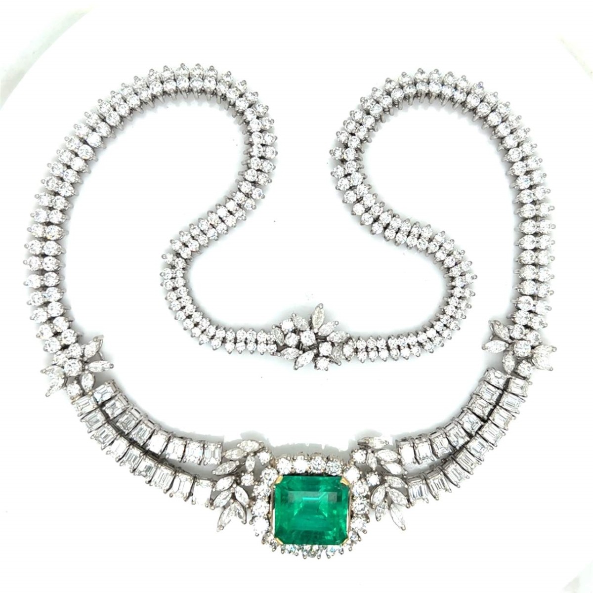 Gubelin Emerald, Diamond and 18K Necklace