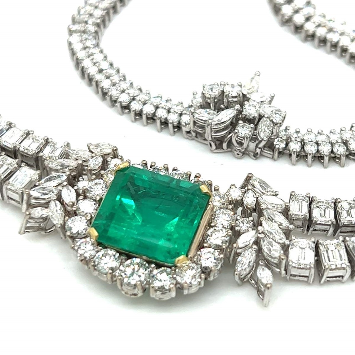 Gubelin Emerald, Diamond and 18K Necklace
