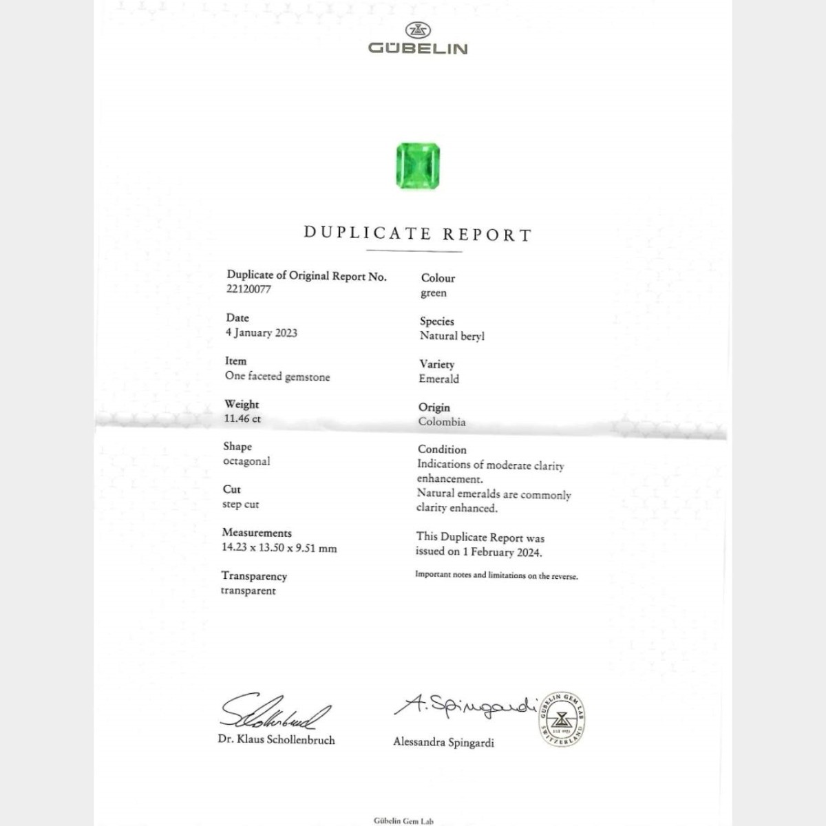 Gubelin Emerald, Diamond and 18K Necklace
