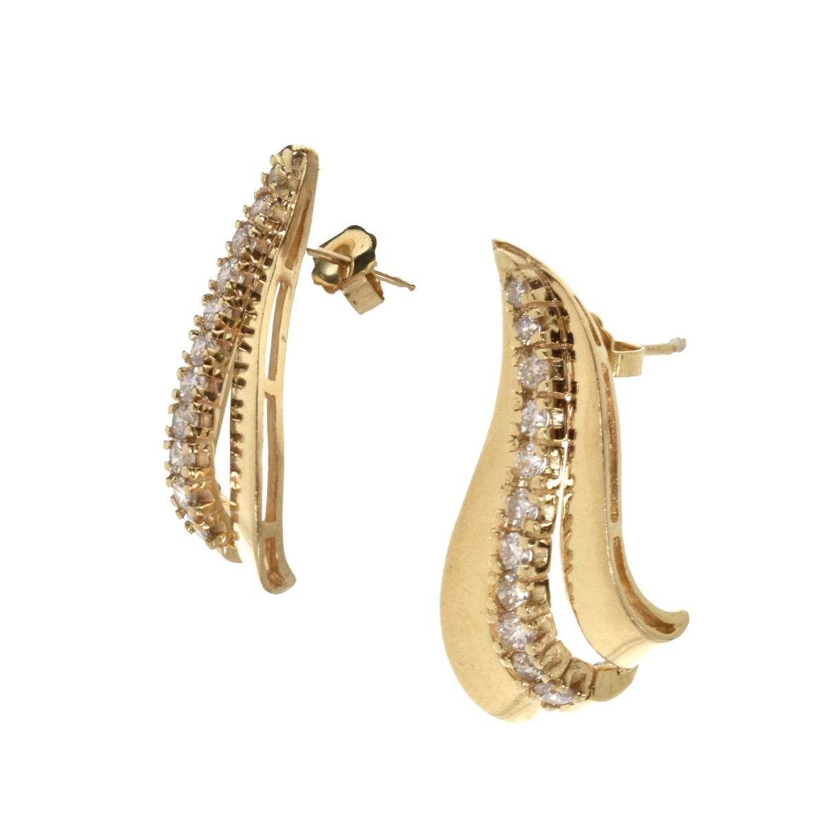 Diamond and 14K Earrings
