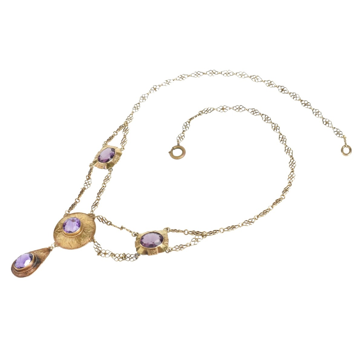 Amethyst and 14K Necklace