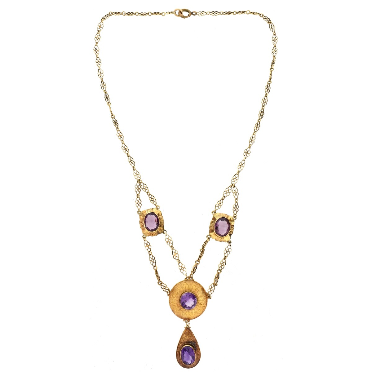 Amethyst and 14K Necklace