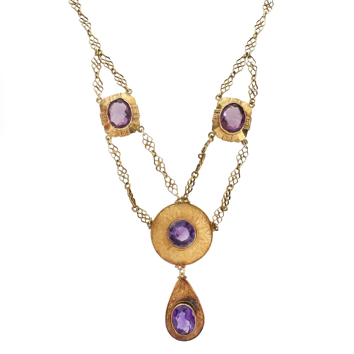 Amethyst and 14K Necklace