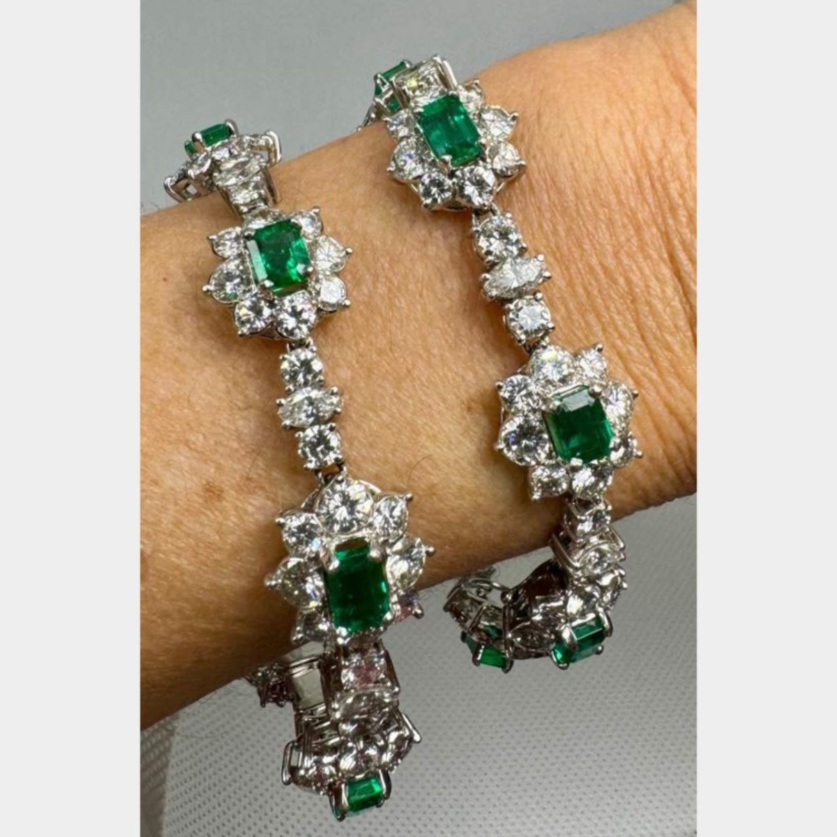 Emerald, Diamond and Platinum Necklace