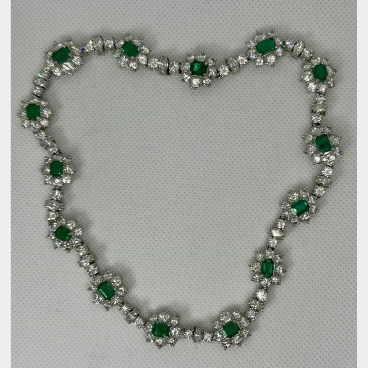 Emerald, Diamond and Platinum Necklace