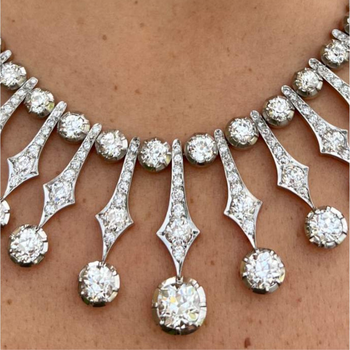 Diamond, Platinum and 18K Necklace