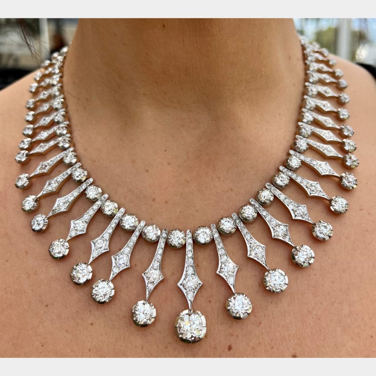 Diamond, Platinum and 18K Necklace