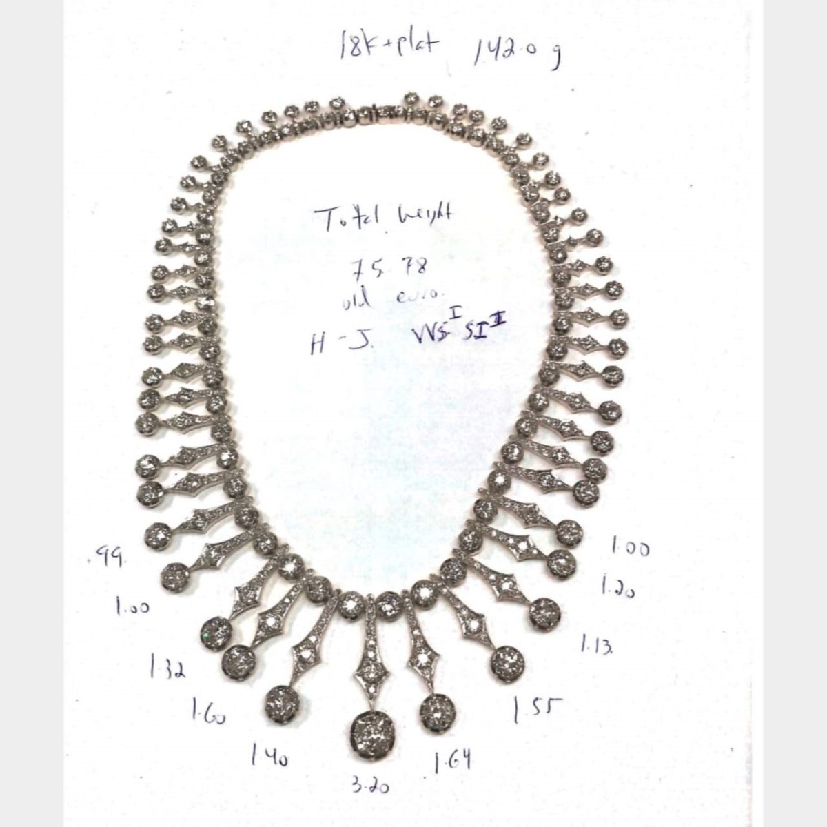 Diamond, Platinum and 18K Necklace