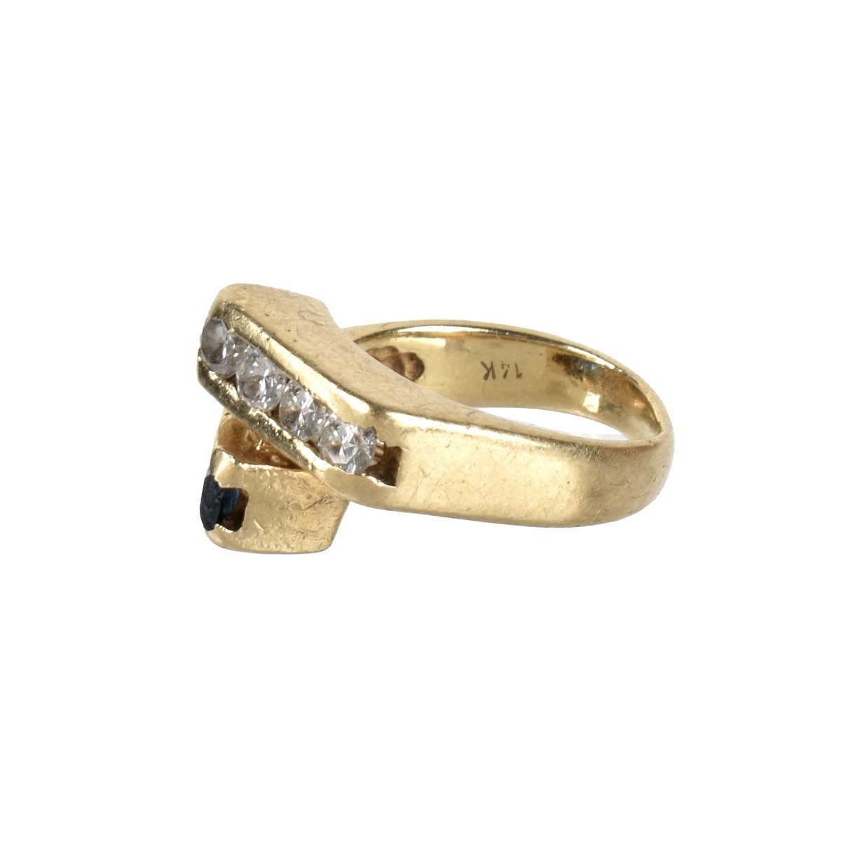 Diamond, Sapphire and 14K Ring