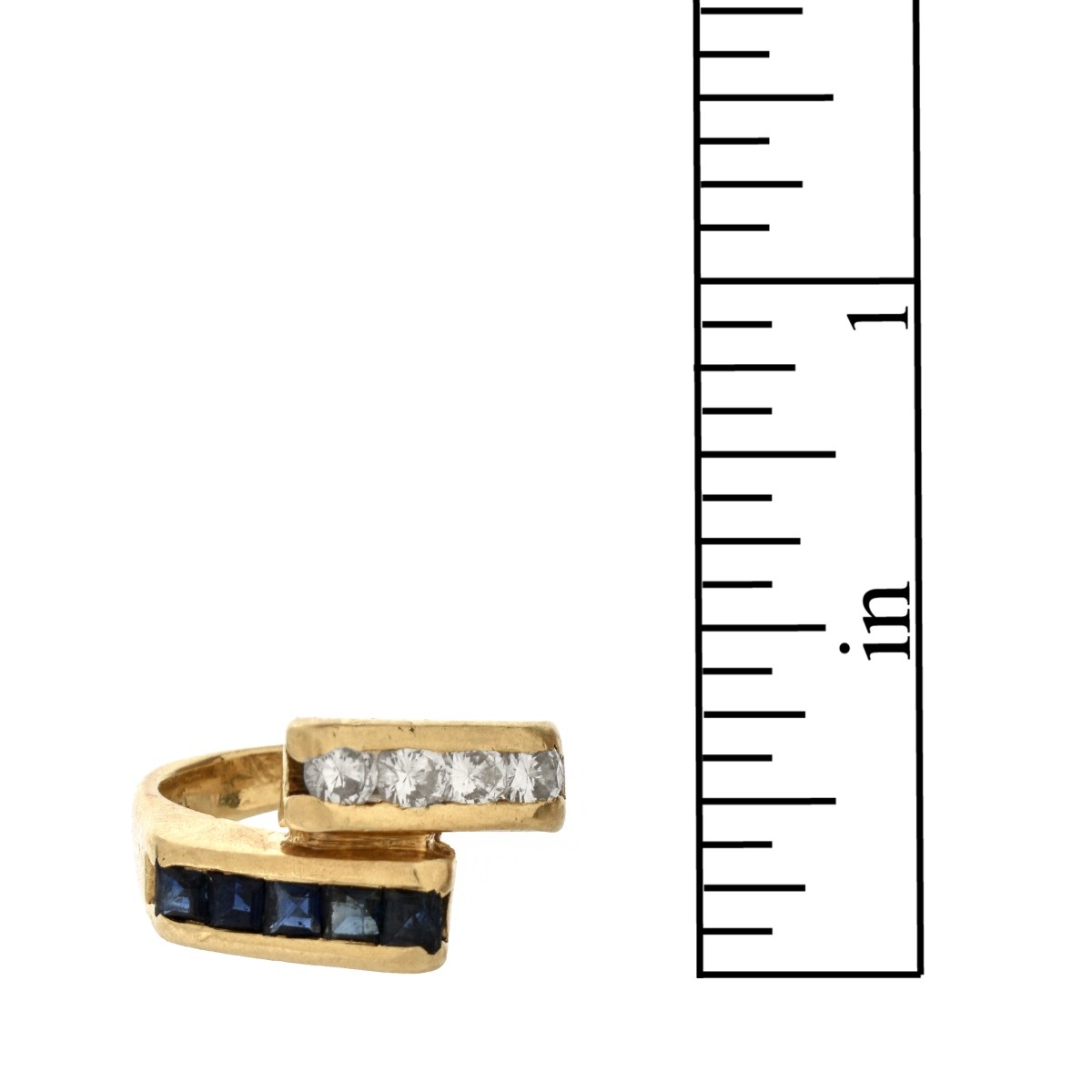 Diamond, Sapphire and 14K Ring