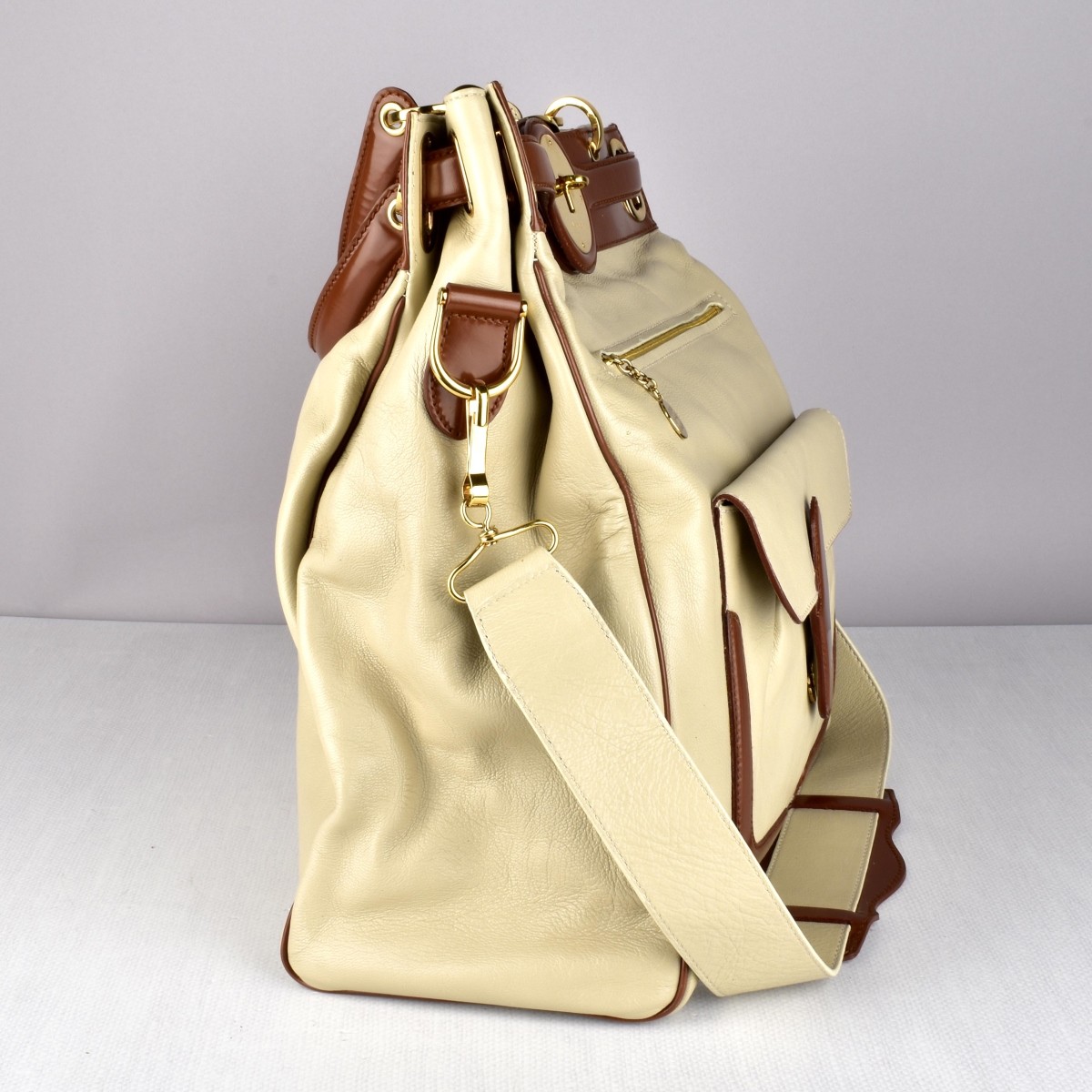 Balenciaga Beige and Brown Shoulder Bag