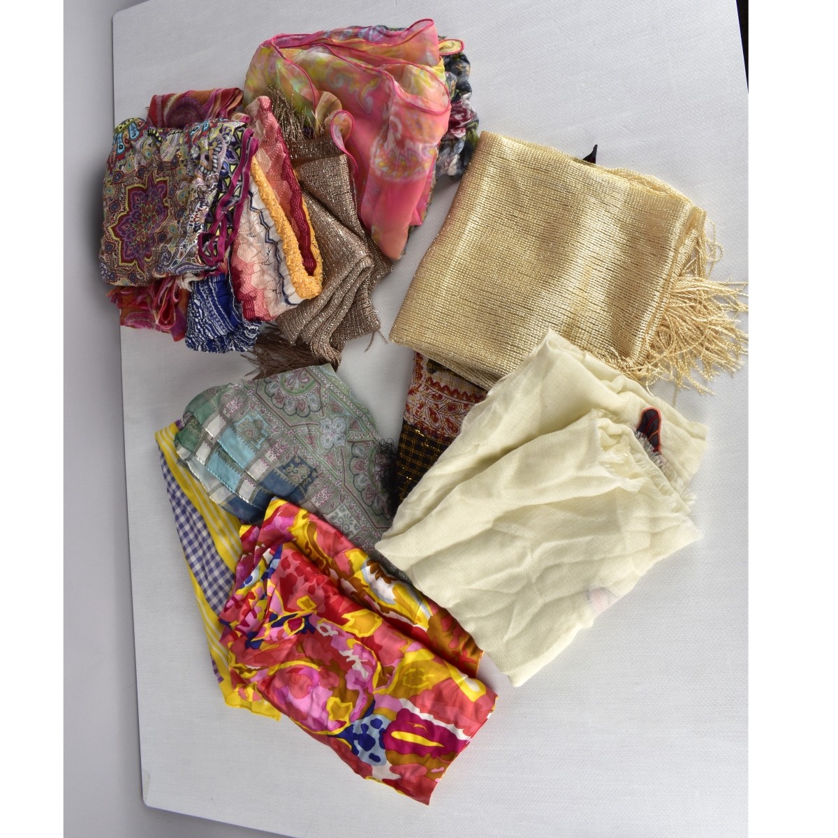Twelve Designer Scarves