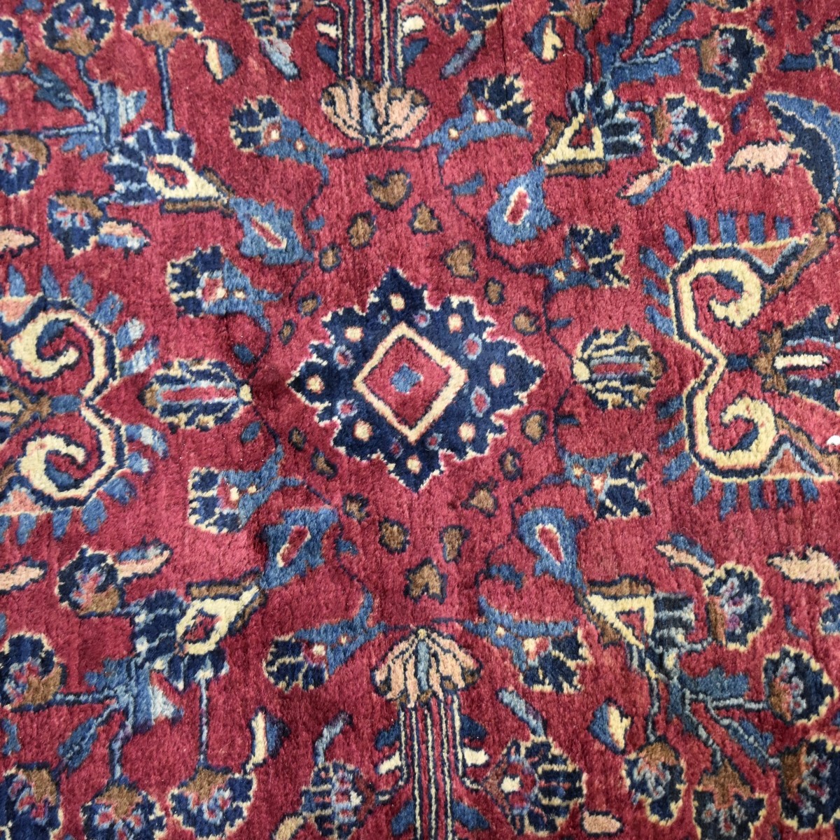 Semi-Antique Persian Sarouk Wool Rug