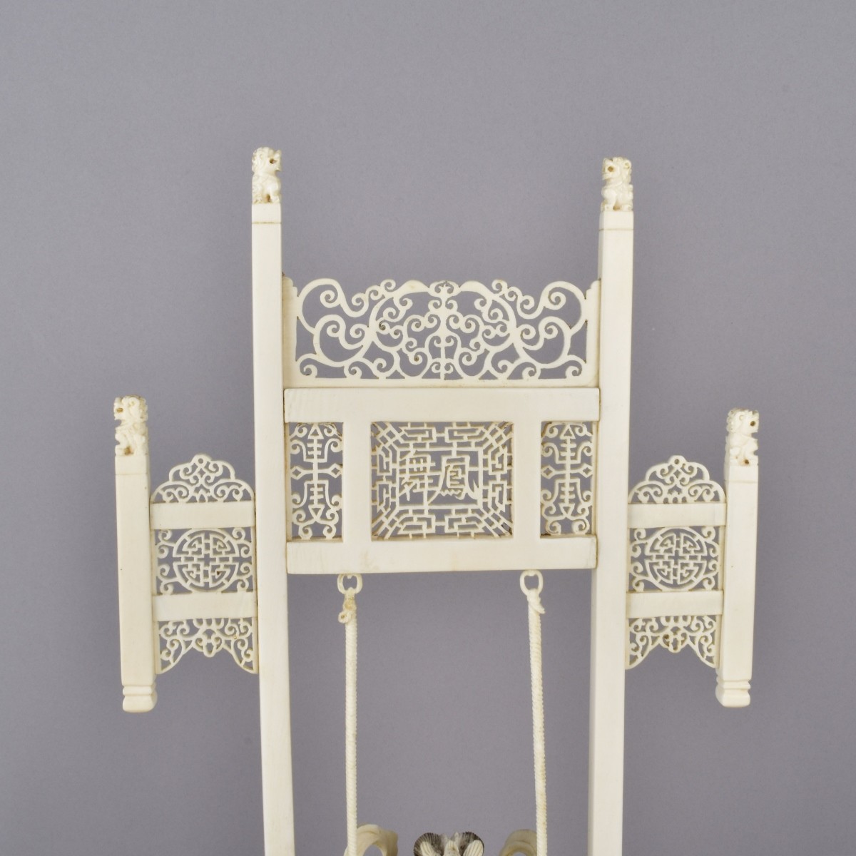 Chinese Carved Figure of Mother in Swing