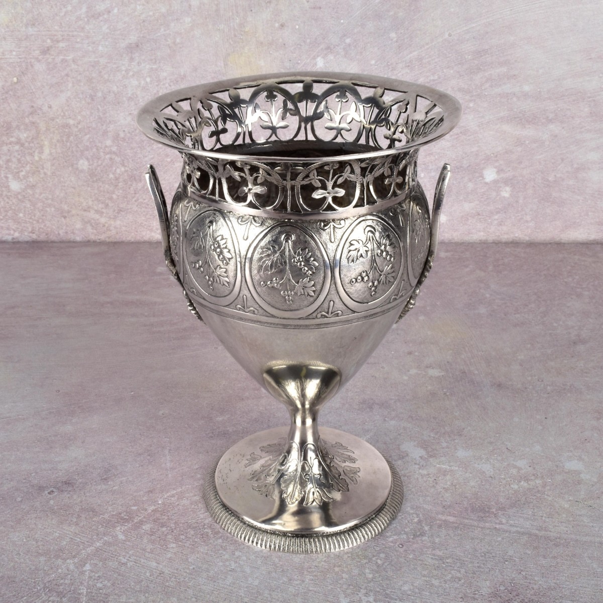 Austrian Silver Footed Vase