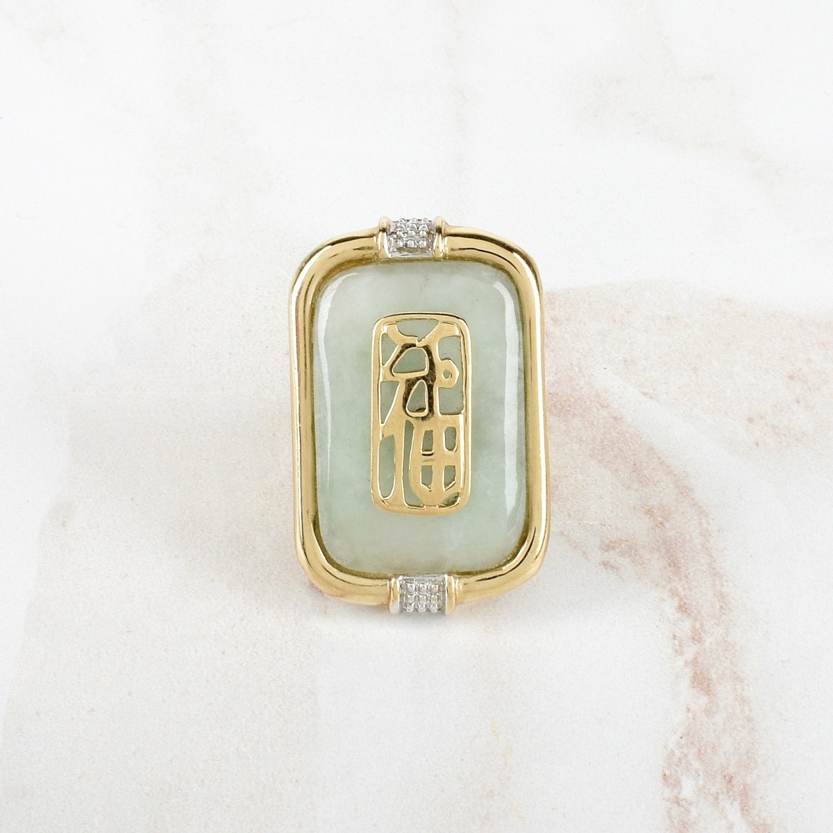 Jade and 14K Ring