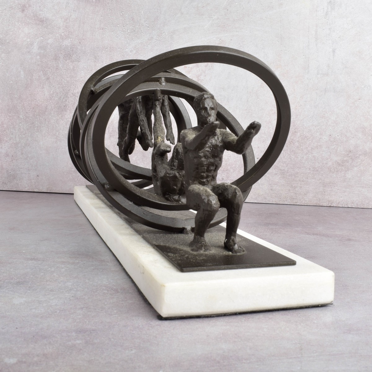 Figural Iron and Marble Tumbler