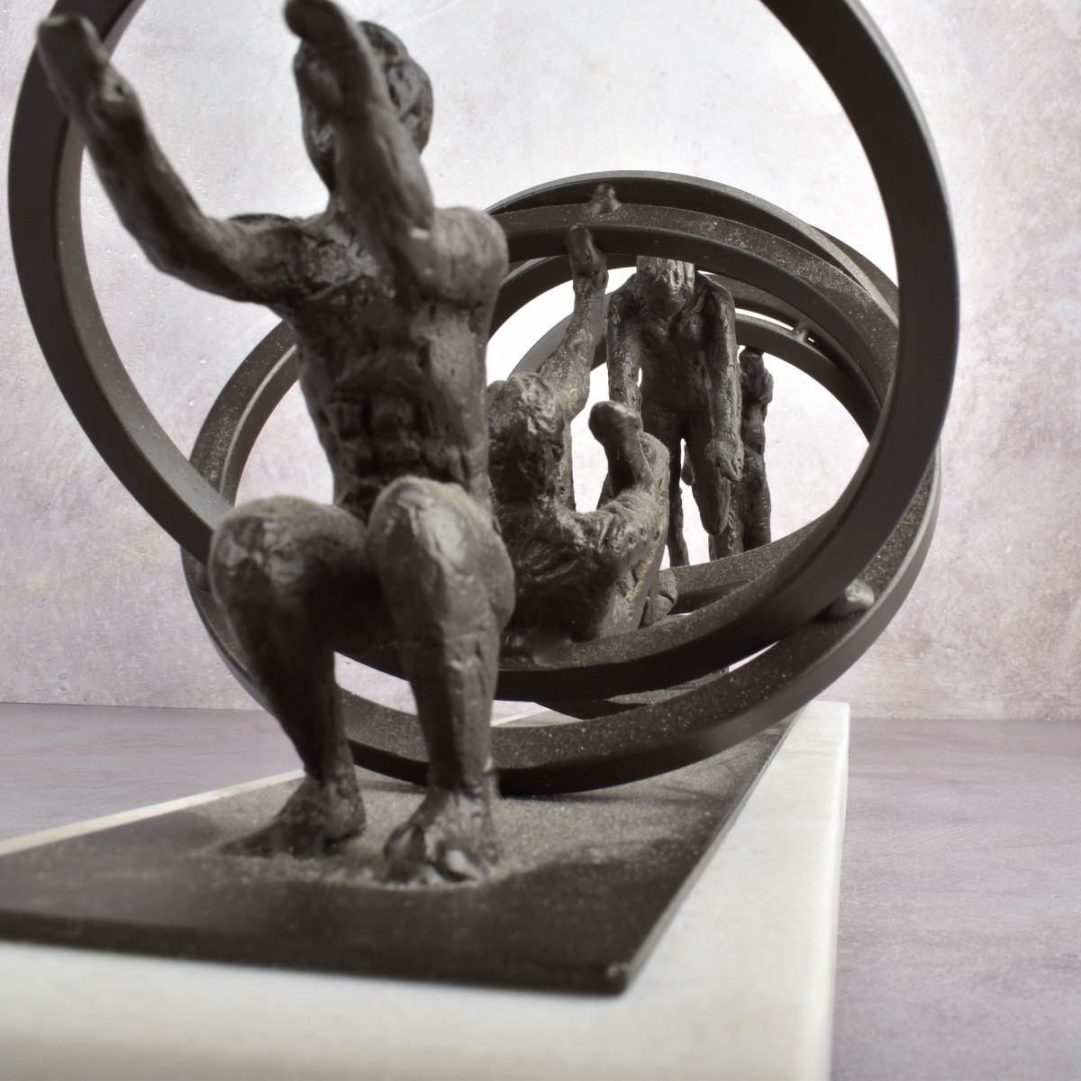 Figural Iron and Marble Tumbler