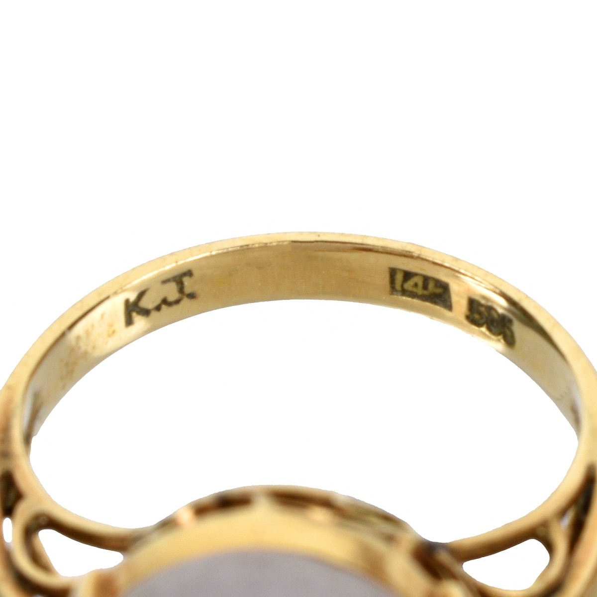 Jade and 14K Ring
