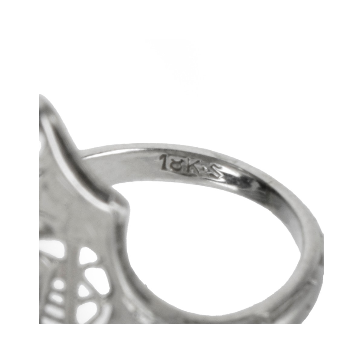 Deco Diamond, Sapphire and 18K Ring
