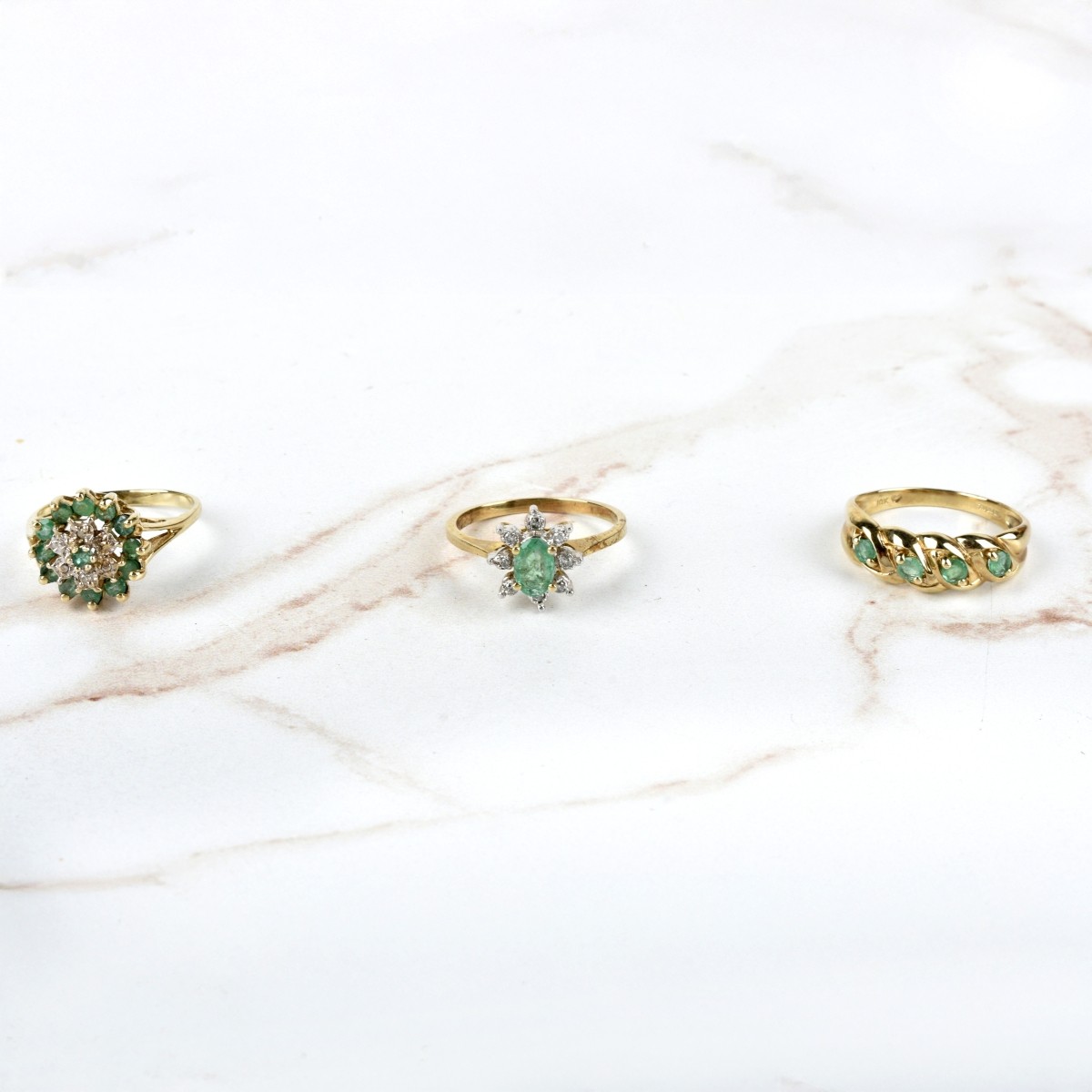 Emerald and 10K Rings