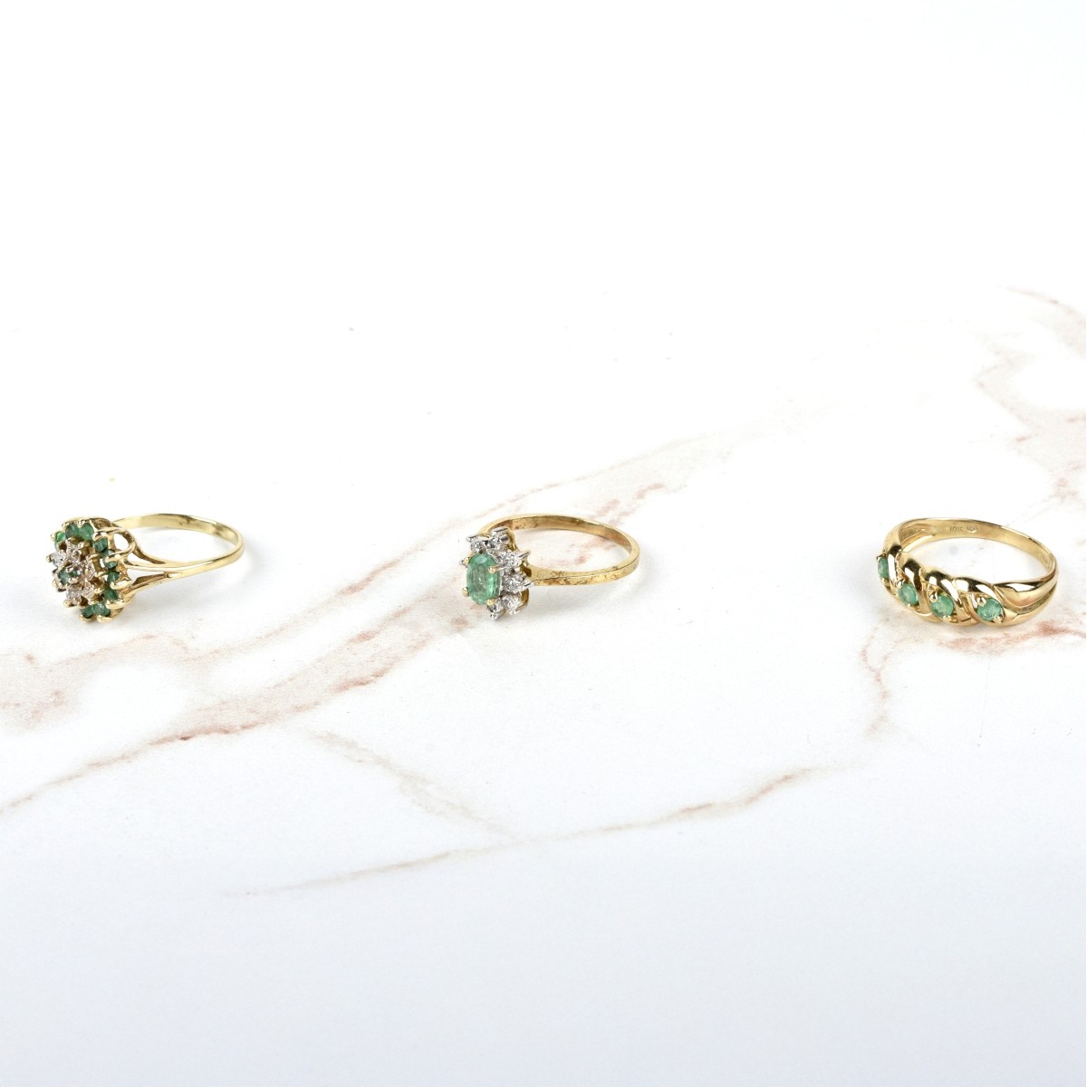 Emerald and 10K Rings