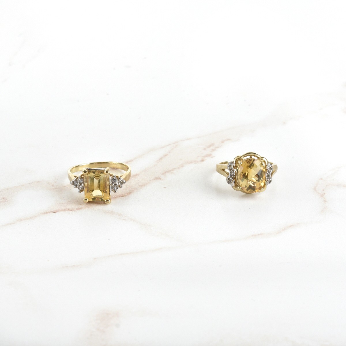 Citrine and 10K Rings
