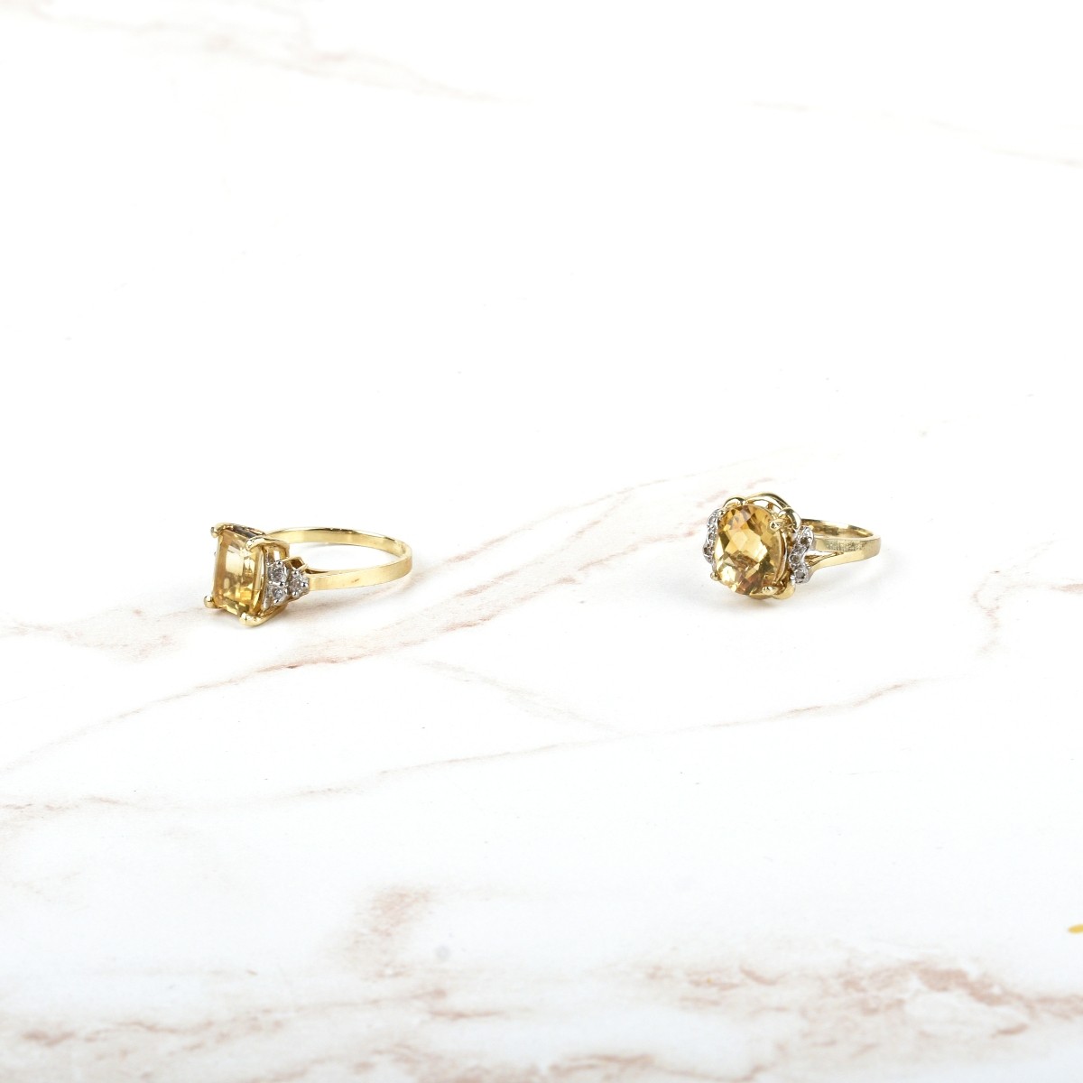 Citrine and 10K Rings