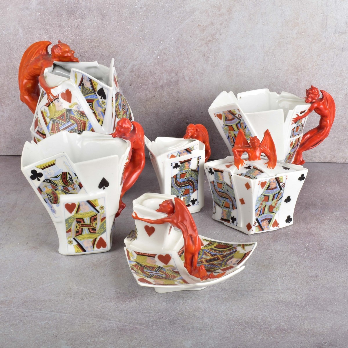 Royal Bayreuth "Devil & Cards" Porcelain