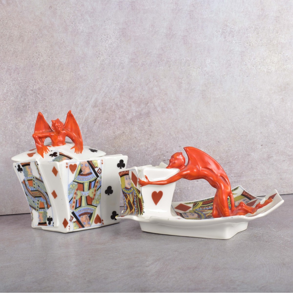 Royal Bayreuth "Devil & Cards" Porcelain