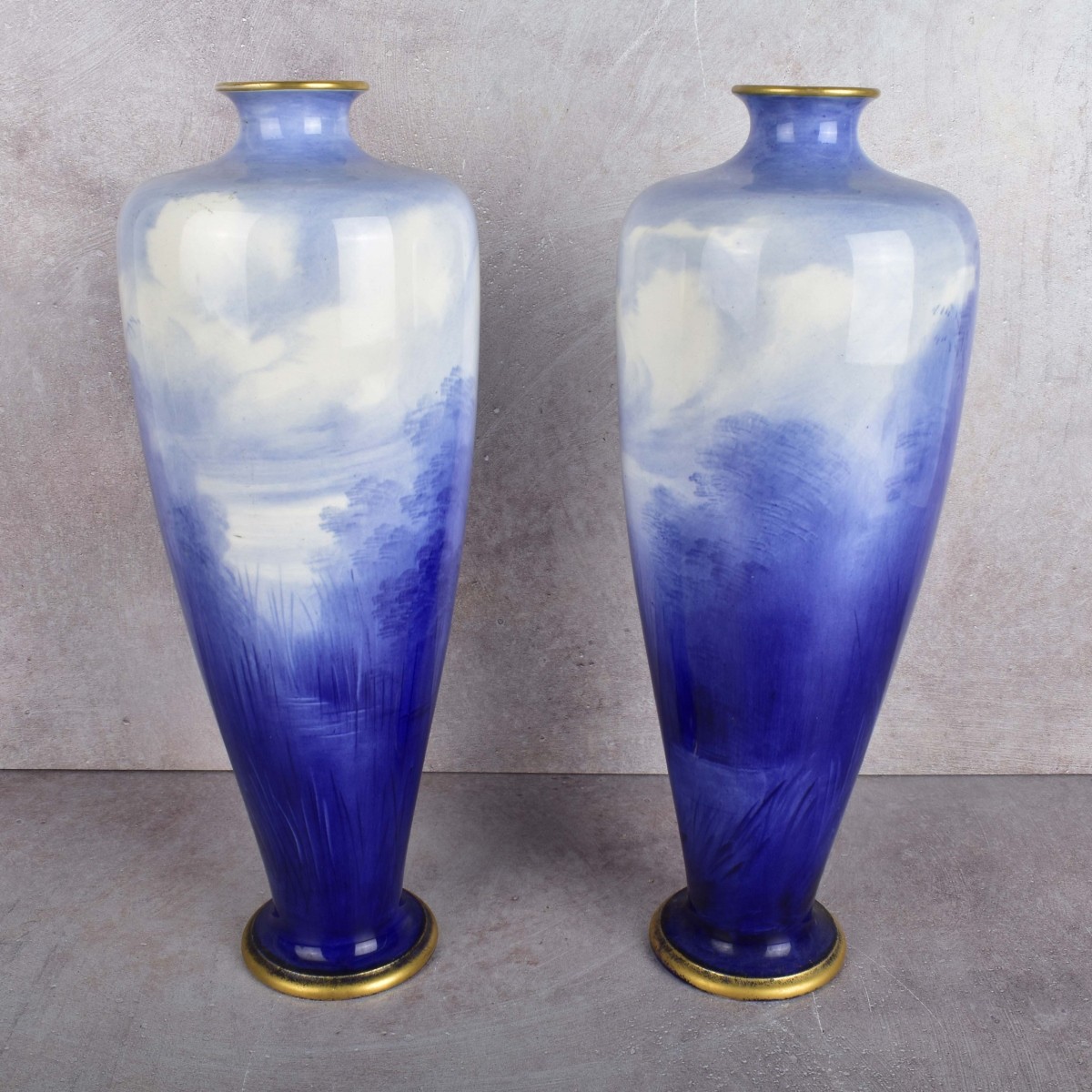 Antique Winton Hand Painted Vases