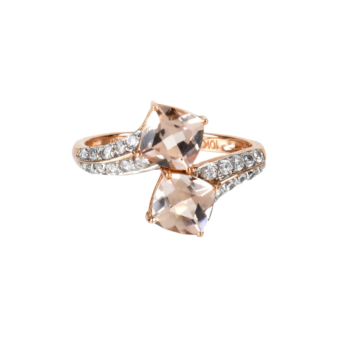 Kunzite, Diamond and 10K Ring